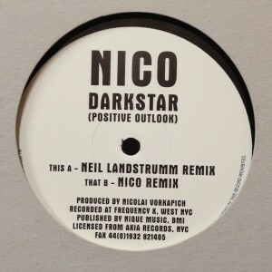 12inchレコード　NICO / DARKSTAR (POSTIVE OUTLOOK)