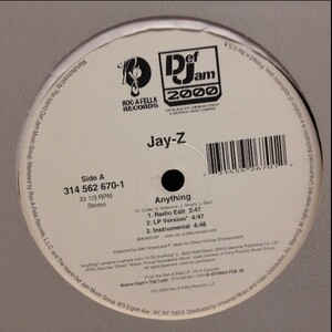 12inchレコード　 JAY-Z / ANYTHING