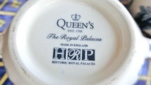 イギリス製 ティーポット、ミルクジャー、シュガーポットセット 白 青 QUEEN'S HISTORIC ROYAL PALACES_画像9