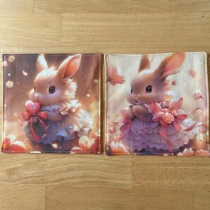 ハンドメイド うさぎ ハンカチ マルチマット プレゼント