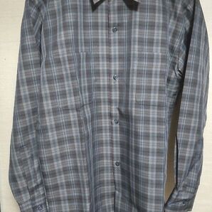 シャツ チェック柄 チェック 長袖 M 長袖シャツ ビンテージ グレー系