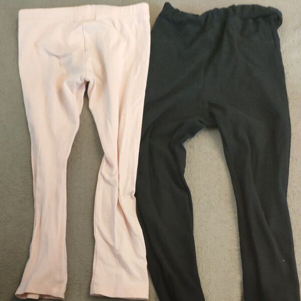 OLD NAVYピンク 110cm GUブラック 100cm レギンスパンツ 2枚セット