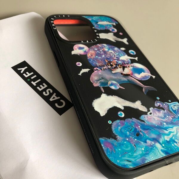 CASETiFY iPhoneケース 猫 イルカ ブラック