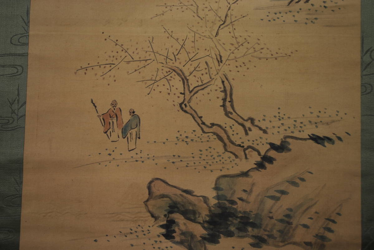 Shinsaku/Itsuun Kinoshita/Shunkei Baika Figure//Hanging scroll☆Takarabune☆U-144 JM, painting, Japanese painting, landscape, Fugetsu