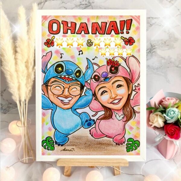 ウェルカムボード ウェルカムスペース 似顔絵 フレーム セット 結婚祝い 結婚式 ウェディング プレゼント イラスト コスプレ