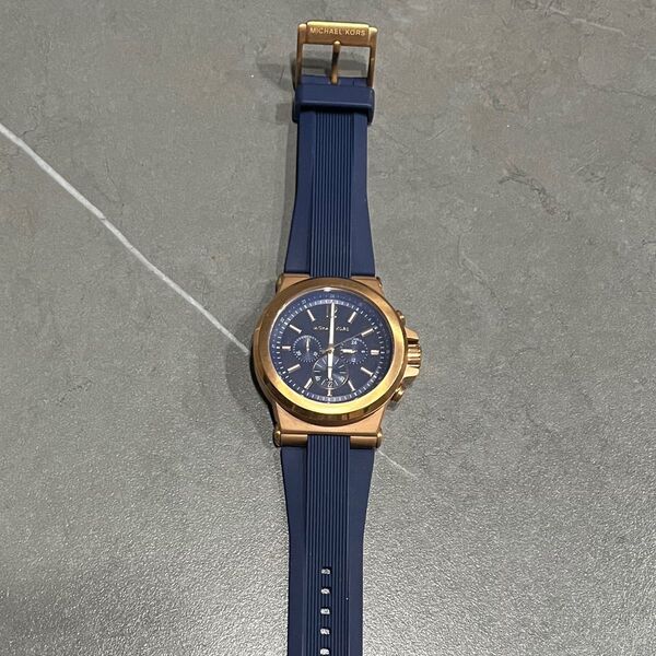 MICHAEL KORS クォーツ クロノグラフ デイト ネイビー MK-8295 値下げ可 ※針動いていません。時計のみ