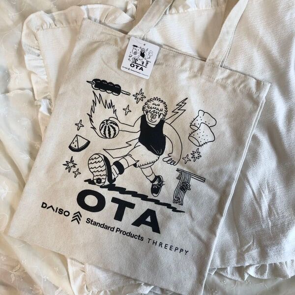 未使用 タグ付き OTA 限定ノベルティー トートバッグ THREEPPY DAISO ダイソー トート
