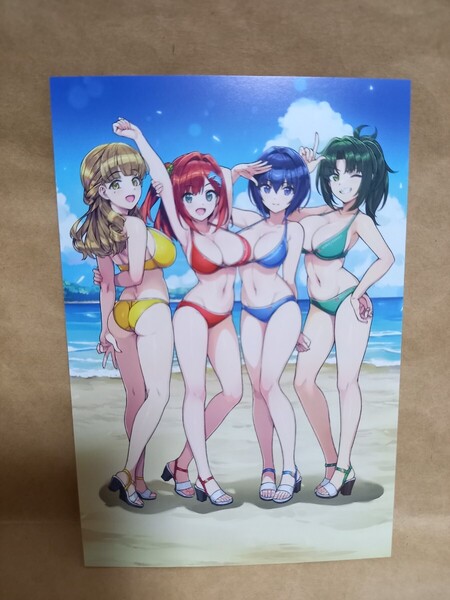 全員集合 咲宮入華 都条みちる 陽南杏里 彩戸詩絵 ポストカード ドルフィンウェーブ ドルウェブ ソフマップ 購入特典 イラストカード