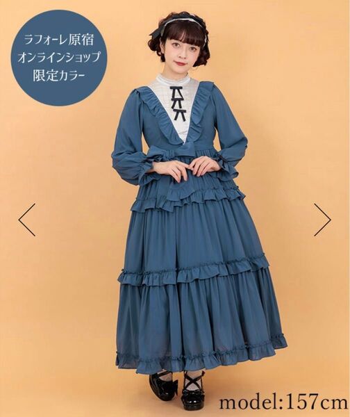 【限定色】axes femme kawaii 青色 ロリータドレス クラシカルフリルシリーズ M