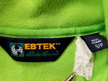 90s 生地USA製 EDDIEBAUER EBTEK POLARTEC フリースジャケット 蛍光緑 S 実寸 M ~ L プルオーバーフリース_画像7