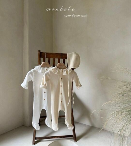 monbebe waffle suit ベビー退院着 退院着男の子 退院着女の子 ベビーロンパース 新生児退院着 新生児