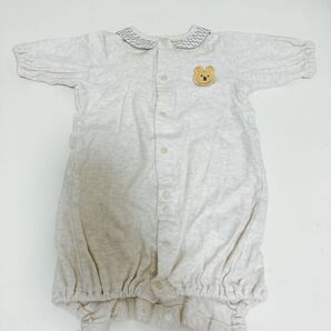 ベビー服 ロンパース ベージュ くまさん