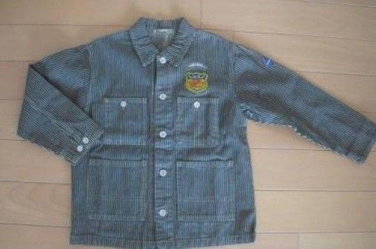 未使用 simpty&papaのデニムジャケット 120cm ストライプ ジャケット インディゴ