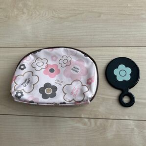 【美品】マリークワント ラウンドポーチ ミラー付き
