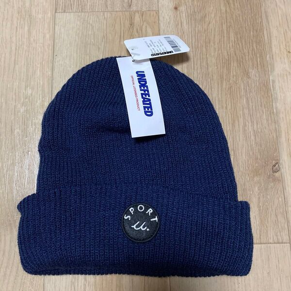 UNDEFEATED ビーニー ニットキャップ ニット帽 ネイビー ③