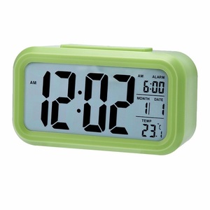 「a0s-a2」 デジタル 目覚まし時計 (グリーン) シンプル 見やすい バックライト スヌーズ 大音量 温度計