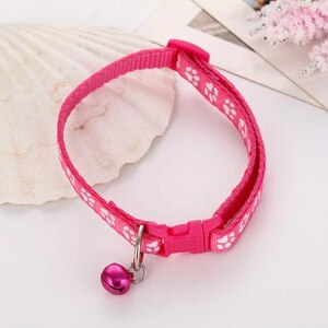 [bsu-a2] pad pet necklace bell length adjustment possibility cat dog necklace nylon ( pink )