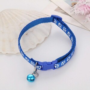 [bss-a2] pad pet necklace bell length adjustment possibility cat dog necklace nylon ( blue )