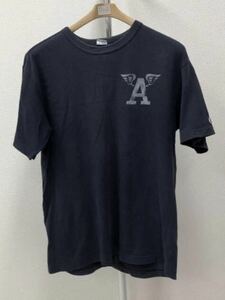  Champion short sleeves T-shirt men's L navy blue bar tag reissue 