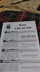 GiGS☆バンドスコア☆切り抜き☆L'Arc~en~Ciel『flower』▽8DQ：下zep13