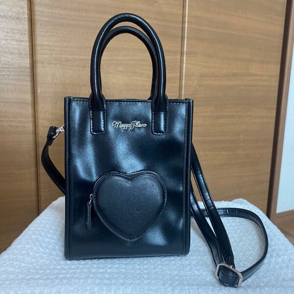 メゾピアノジュニア ハートポケットつきミニトート ショルダーバッグ ハンドバッグ