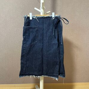 36Qutre-Neuf ダメージデニム巻きスカート