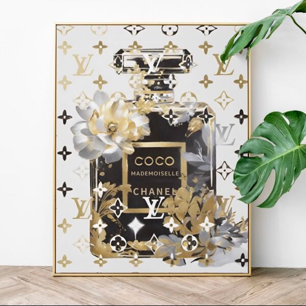H122 アートポスター インテリア CHANEL シャネル 香水 ゴールド