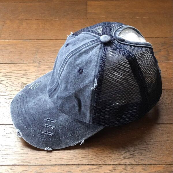ヴィンテージ加工 ダメージメッシュキャップ 男女兼用