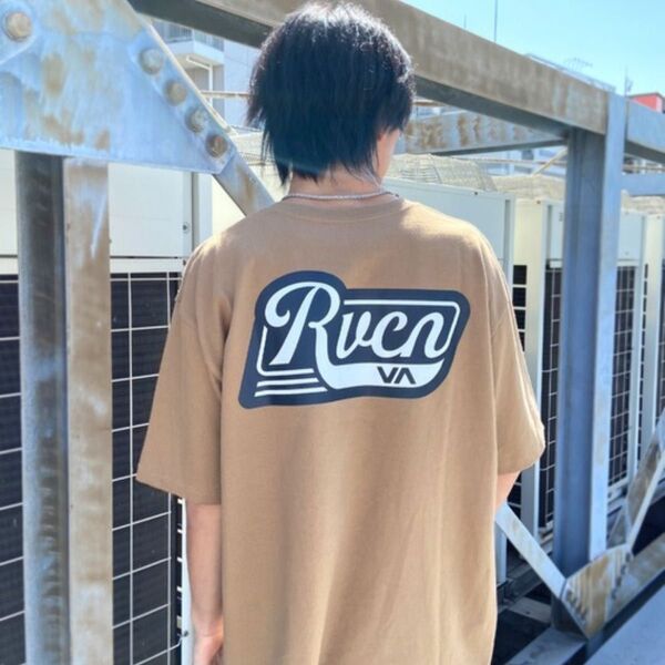新品紙タグ付き RVCAルーカ 半袖Tシャツ 厚手コットン ブランドロゴ バックプリント半袖Tシャツ BD041-P31男女兼用