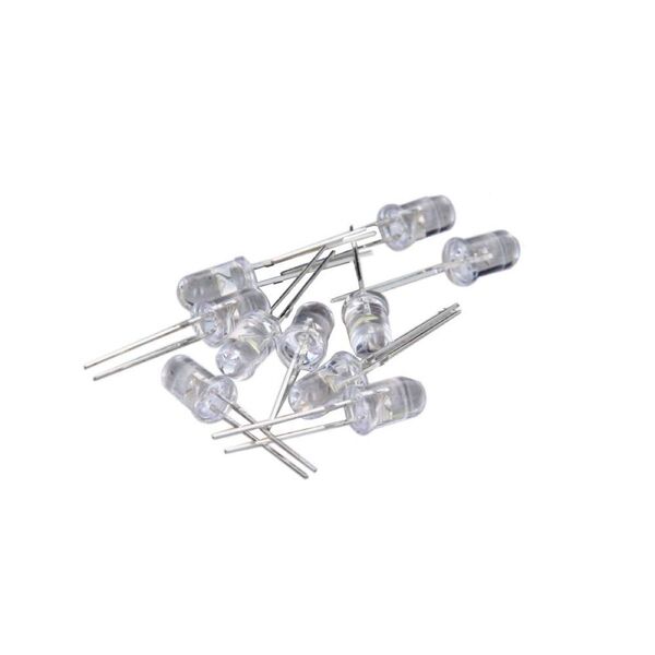 発光ダイオード 直径 5mm 定格電圧 3.0-3.4V 定格電流 20mA 10個入り LED発光ダイオード 発光色 ホワイト