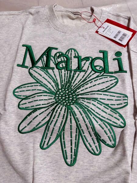 マルディメクルディ Mardi Mercredi スウェット グレーグリーン刺繍