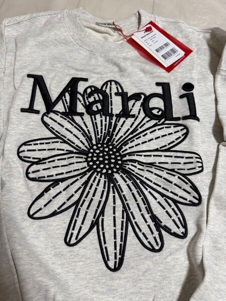 マルディメクルディ Mardi Mercredi スウェットブラック花刺繍