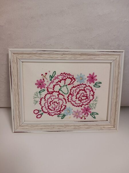 ハンドメイド 額入り刺繍