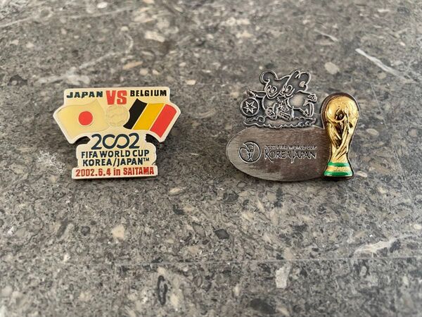 最終値下げ価格 ピンバッジ 2個 2002年ワールドカップ日韓共催大会