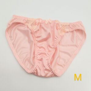 サテン 可愛い 光沢 ショーツ☆手触り つるつる すべすべ ピンク系 Mサイズ