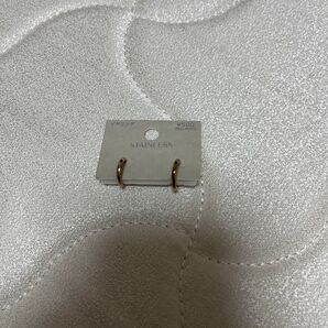 フープ イヤリング ピンクゴールド ステンレス