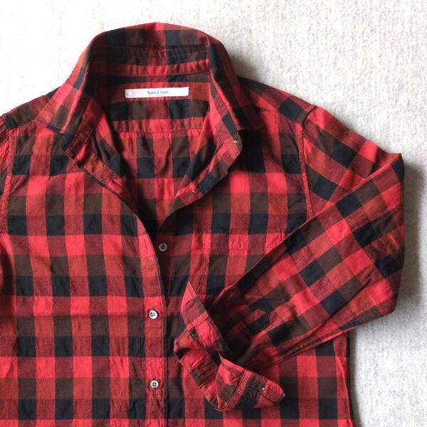 Spick & Span スピックアンドスパン シャツ 長袖 チェック レッド