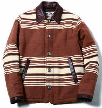 サイズ：Ｍ　定価：63800円　美品　オリジナルハンガー付き　キャリー メルトンジャケット　CALEE MELTON WOOL BORDER JACKET _画像1