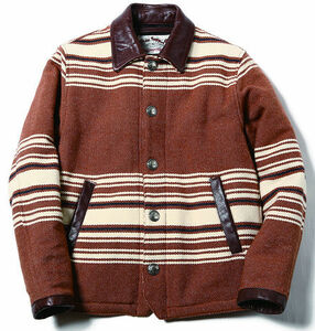 サイズ：Ｍ　定価：63800円　美品　オリジナルハンガー付き　キャリー メルトンジャケット　CALEE MELTON WOOL BORDER JACKET 