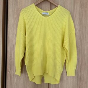 A DAY IN THE LIFE イエロー Vネックセーター