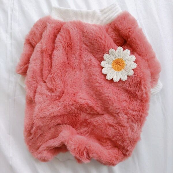 ペット服 冬 犬服 春 秋 冬 パーカー ペット小中型犬猫用 ベスト 可愛い セーター ドッグウェア ペットウェア ピンク M