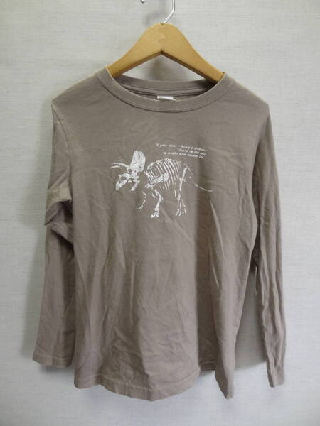 全国送料無料 デビロック devirock 子供服キッズ男の子 トリケラトプス 恐竜 長袖Tシャツ ロンティ― 140 ①