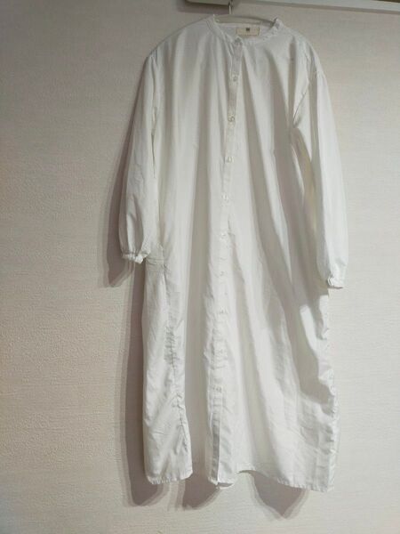 RPS ロングシャツワンピース フリーサイズ ホワイト 透け感あり インナー