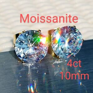 4ct モアサナイト 人工ダイヤモンド ピアス 18kゴールド あ41