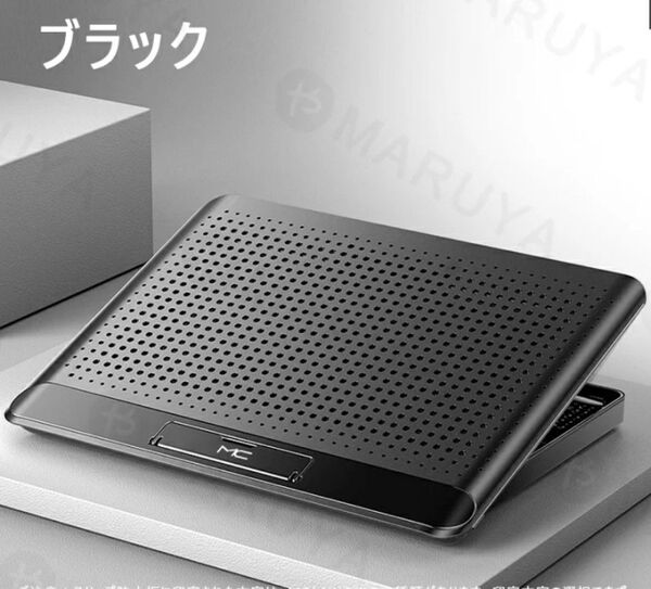 急速冷却ノートパソコン 冷却パッド パソコンクーラー 6段階角度調整 超静音 風量調節 2口USBポート ノートPCクーラーバッド