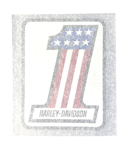 特大 No1 80s 当時物 転写 デカール Harley-Davidson ステッカー ハーレーダビッドソン シール 防水 タンク ガレージ 大きい 水貼り