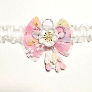 ヘアバンド ベビークリップ 髪飾り お宮参り 百日祝い つまみ細工