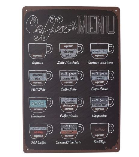 K51a 新品●ブリキ看板 コーヒー メニュー Coffee Menu カフェ 喫茶店 cafe インテリアに レトロ アンティーク