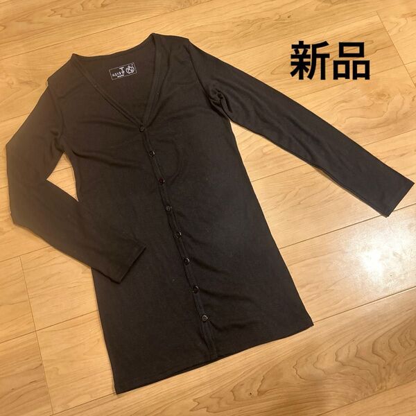 【フリマ出店の為5/22まで】新品 レディース 長袖 カーディガン 羽織り 上着 ブラック 黒 シンプル 可愛い