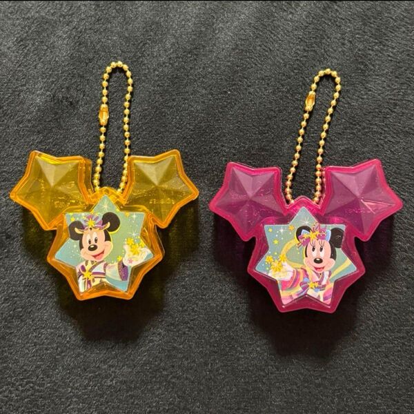 ディズニー 七夕 2017 ガチャ ミッキー ミニー キーホルダー ライト 2個セット